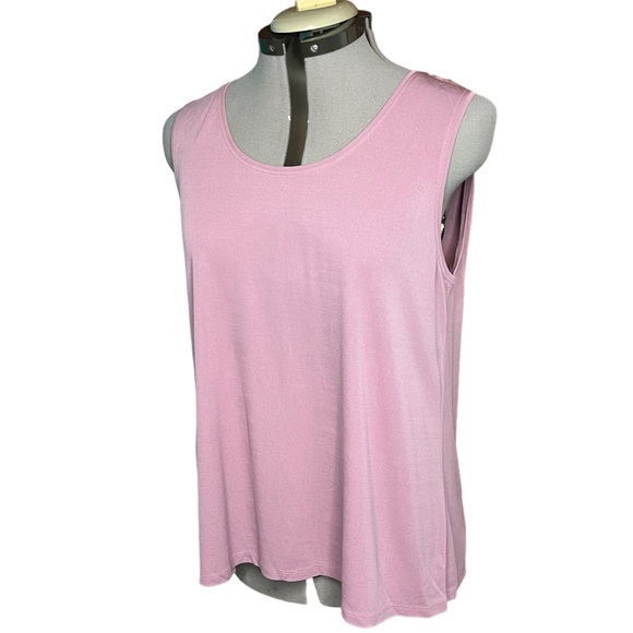 Eileen Fisher 100% Silk Sleeveless Tank Top Shirt Crew Neck Lilac Purple Large - Picture 6 of 9